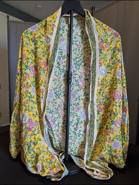 Yellow Floral Kimono Cardigan Anthropologie